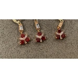 Ruby necklace and earrings set, lab created